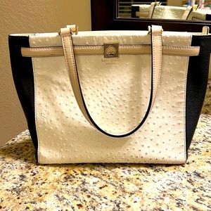 Kate Spade white and black purse tote. Gently used.
